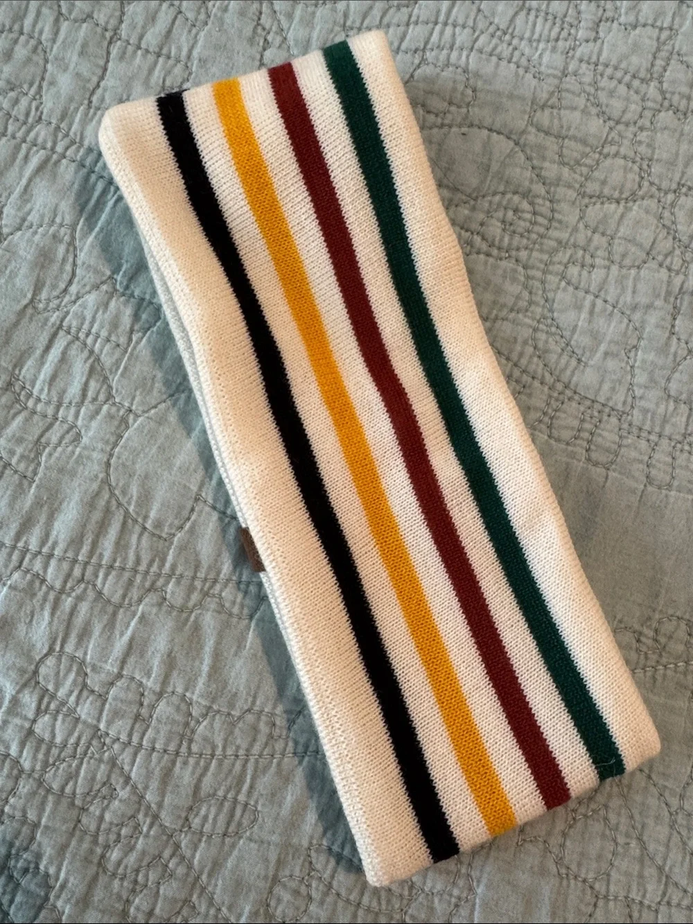 Striped Knit Headband with Multicolor Stripes